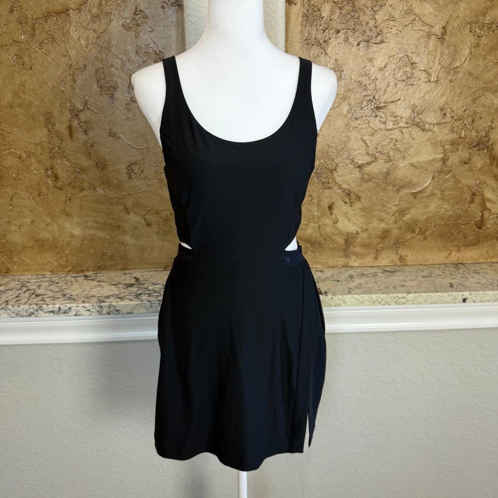 Outdoor Voices Exercise Dress Romper Medium Black Cutout Mini Pickleball Tennis
